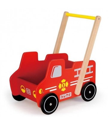Viga Toys Duw en Loopwagen - Brandweer
