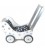 Houten Poppenwagen | wit met zilveren stippen | Simply for kids