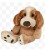 knuffelhond Droopy | 28 cm | Liggend met grote ogen
