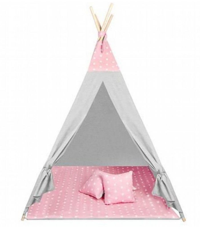 lila Omgeving Normalisatie speeltent tipi roze | Met speelkleed en kussens | speelgoed tent