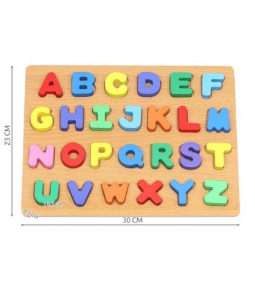 Houten puzzel alfabet 27 delig | ABC puzzel