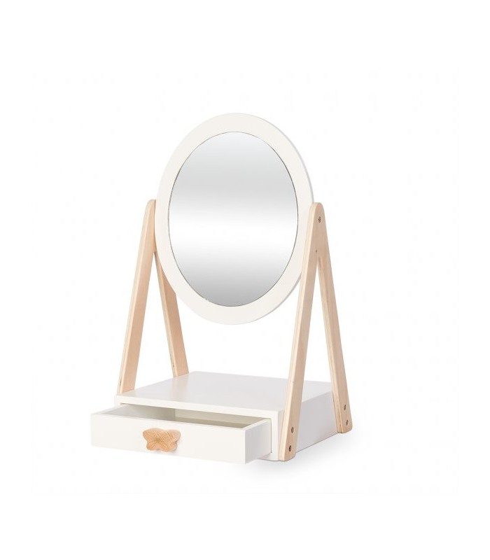 houten make-up spiegel met lade
