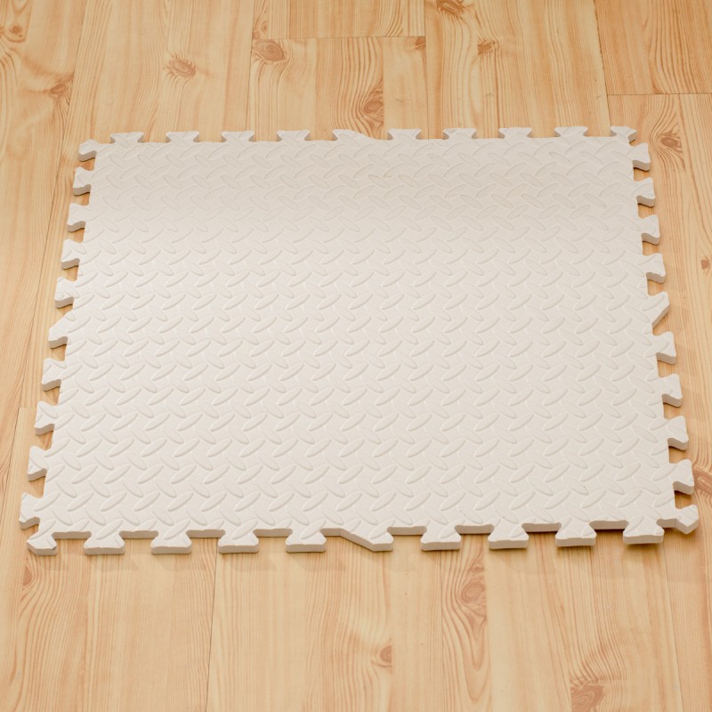 suiker Afm Beoefend Puzzelmat met 4 Witte Tegels - 120 x120 cm - Eva Foam - Schuimmat