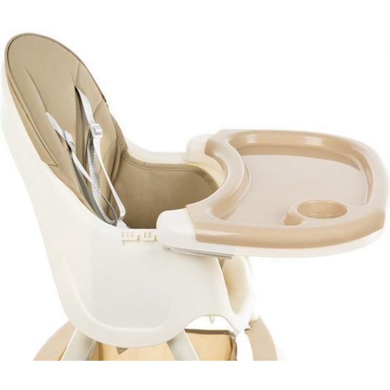 Kinderstoel 3 in Verstelbaar Met tafelbald tuigje | Beige