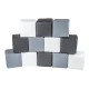 12 speelblokken - hoogwaardig foam - 15x15 cm - Zebra