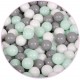 Ballenbak met 200 ballen | Ballenbak grijs | Kleur ballen grijs-wit-mintgroen