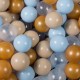 Ballenbak met 200 ballen | Grijs/Blauw | Kleur ballen: goud - licht blauw - beige