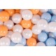 Ballenbak en speelkussen set met 200 gekleurde ballen | licht grijs | Combi 4
