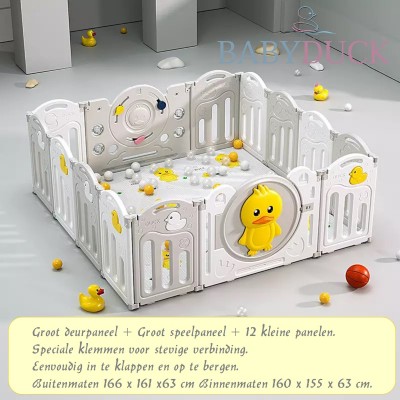 Kunststof grondbox van Babyduck | Hoge kwalteit | Kleur Grijs