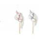 Stokpaard witte unicorn met roze hoorn | Merk: Byastrup